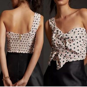 Anthro Maeve One Shoulder Bow Top